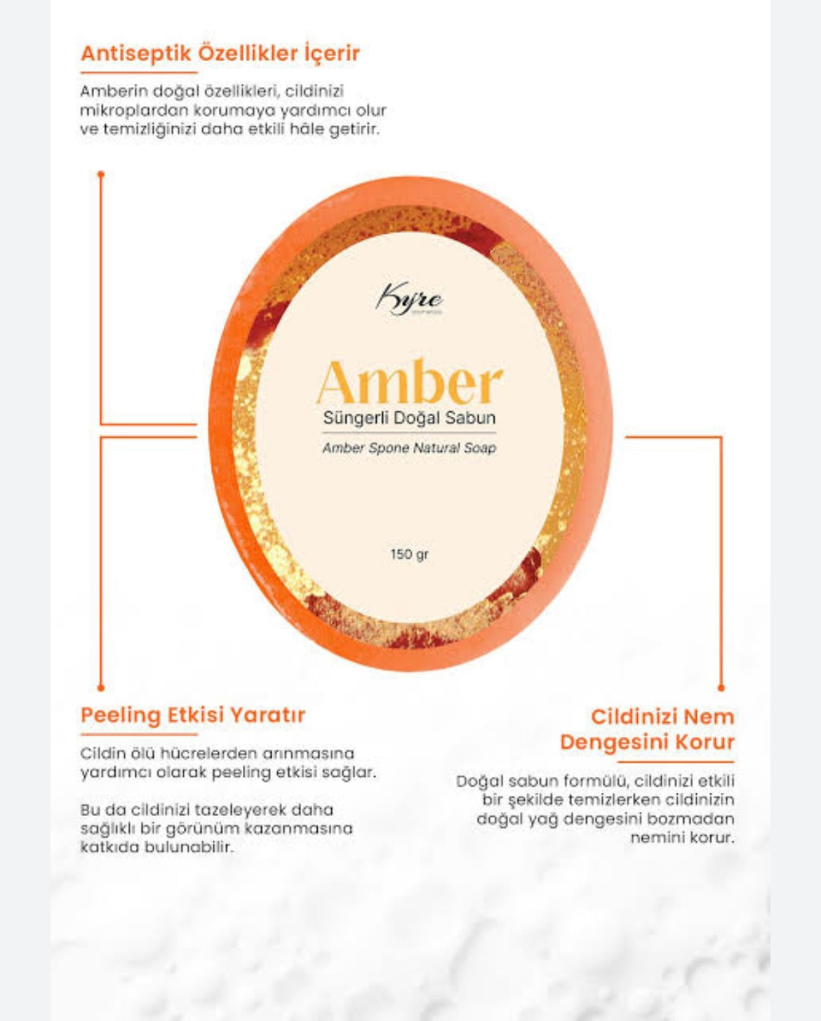 KYRE AMBER SÜNGERLİ DOĞAL SABUN *
