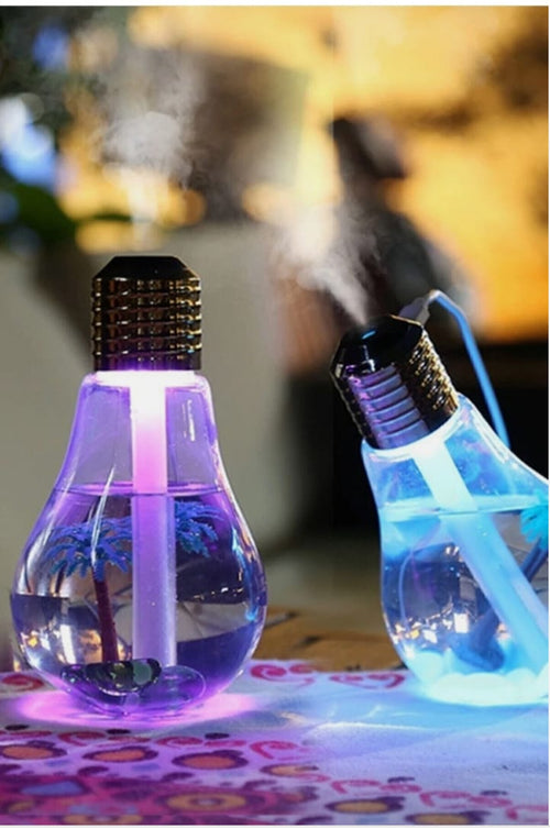 AMPUL GÖRÜNÜMLÜ 7 LEDLİ 400 ML SU HAZNELİ BUHAR MAKİNESİ *