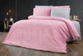 TEK KİŞİLİK NEVRESİM TAKIMI 150*200 PEMBE BEYAZ PUANTİYELİ *