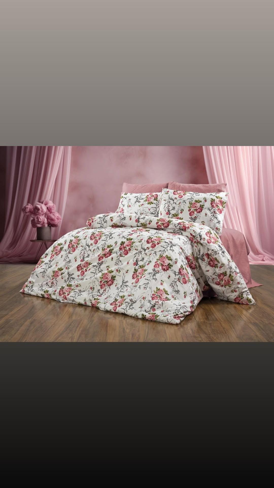 ÇİFT KİŞİLİK NEVRESİM TAKIMI BATTAL BOY 180*200 SARI PEMBE ÇİÇEKLİ *