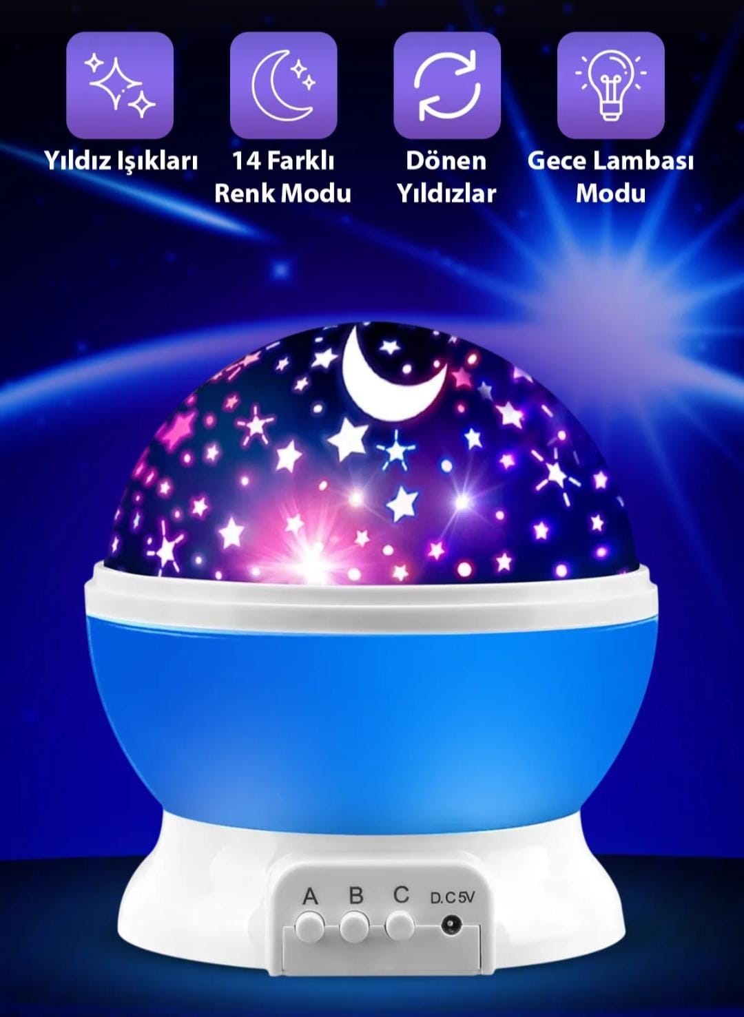 STAR MASTER GECE LAMBASI MAVİ *