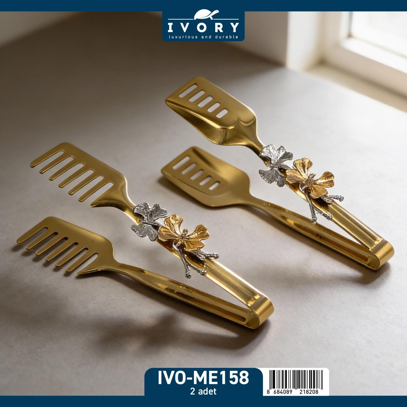 IVORY SUNUM MAŞA SETİ 2 Lİ GOLD ME158*