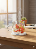 ÇİÇEKLİ CAM BARDAK 200ML *